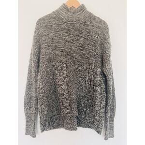 VERA WANG Gray Chunky Sweater Sz XL Cable Knit Long Sleeve Hi-Low Mixed Pattern